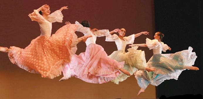 TALENTED:  Ballet Philippines caught in a flight.