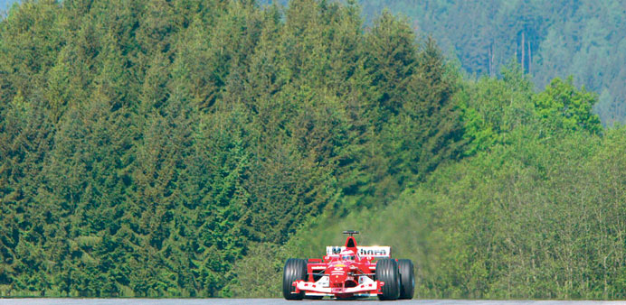Rubens Barrichello in action during the 2003 Austrian Grand Prix practice session at the Spielberg track