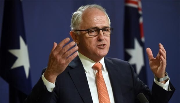 Australia's Prime Minister Malcolm Turnbull declares victory for the ruling conservatives at a press conference in Sydney on Sunday.