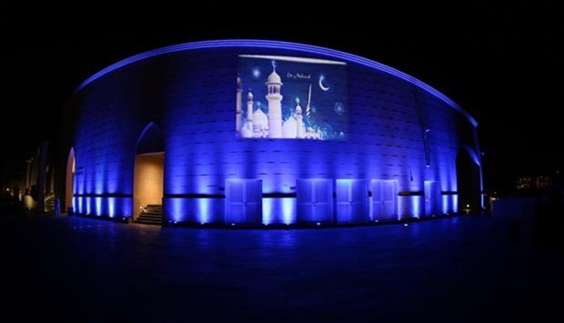 The beautifully lit-up Katara premises for the Eid festivities