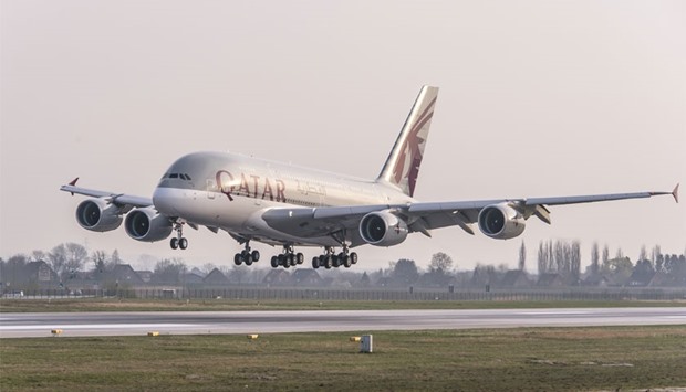 A Qatar Airways Airbus A380 aircraft.