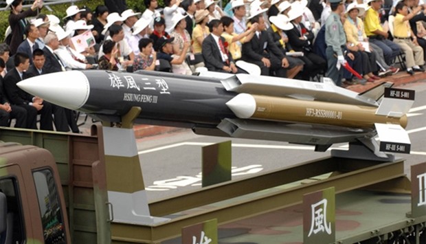 Supersonic Hsiung-feng III (Brave Wind) ship-to-ship missile in Taipei