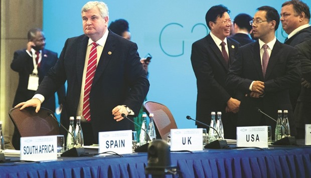 British Trade and Investment Minister Mark Price (left) at the G20 meeting in Shanghai. At the meeting, trade ministers resolved to improve world trade governance and remain committed to an open global economy to help address the ongoing slowdown while voicing concern that despite the groupu2019s repeated pledges, restrictions on trade in goods and services has continued to rise.
