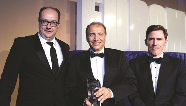 HSBC Global Banking and Markets division chief executive Samir Assaf receives the award during Euromoneyu2019s 2016 Awards for Excellence ceremony held in London.