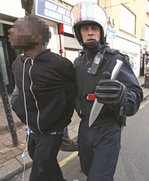Police seized knives and Class A drugs in a massive crackdown on street dealing and violence yards from the home of mayor Sadiq Khan.