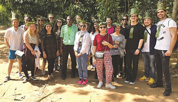 Fourteen students were accompanied by a six-member GU-Q team.