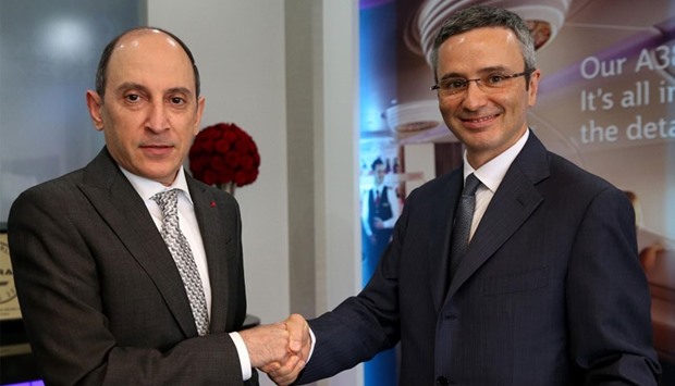Akbar al-Baker (left) with Marco Rigotti, chairman Alisarda