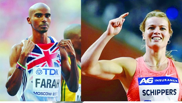 Mo Farah will warm up for Rio with some speed work over 1500m. Right: Dafne Schippers will compete in the 100m in Monaco and will face stiff opposition from American Tianna Bartoletta, the reigning world long jump champion who will also compete in the 100m at Rio.