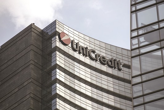  The UniCredit bank headquarters office in Milan. On Tuesday, The banku2019s transitional CET 1 ratio, a key measure of financial strength, stood at 10.5% at the end of March, just above a minimum requirement of 10% set by the ECB.