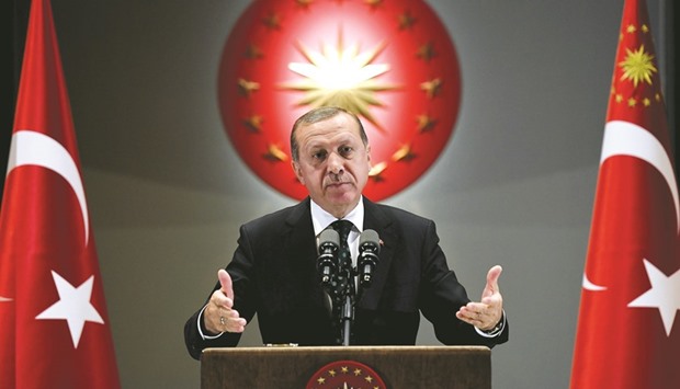 Tayyip Erdogan makes a speech in Ankara. The OECD yesterday urged the Turkish government to put its promised reforms in education, labour and taxes into action.