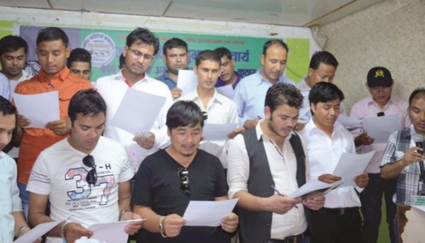 The new working committee of Nabodit Literature Library.