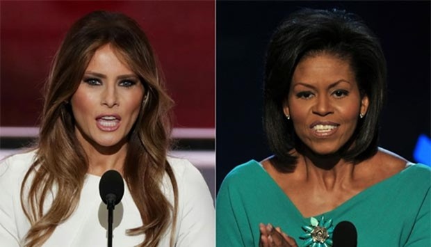 Melania Trump and Michelle Obama are seen in this combination of file pictures.