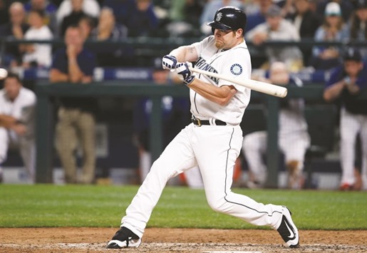 Seattle Mariners pinch hitter Adam Lind hits a walk-off three-run homer during the ninth inning at Safeco Field. Seattle defeated Chicago 4-3. PICTURE: USA TODAY Sports