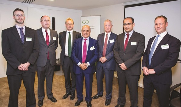 George Kanaan, CEO, Arab Bankers Association (centre), with keynote speakers at the seminar.