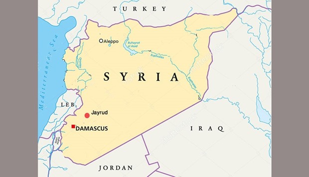 The bombardment struck the town of Jayrud, 60 kilometres  from Damascus.