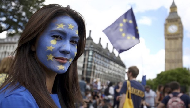 A demonstration against Britain's decision to leave the European Union, in central London