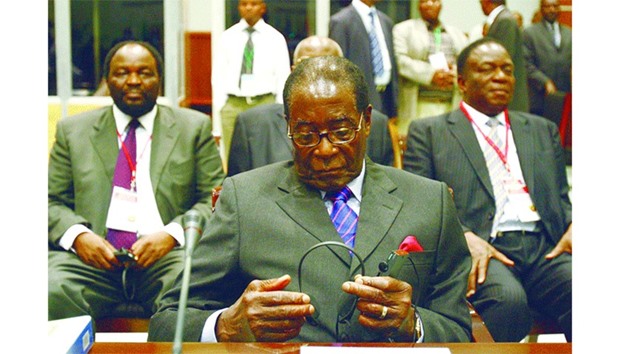 Mugabe: looking increasingly frail.