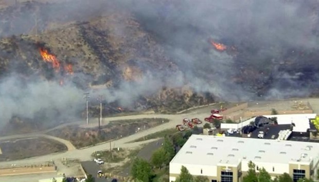 A brush fire in the Santa Clarita area in April this year