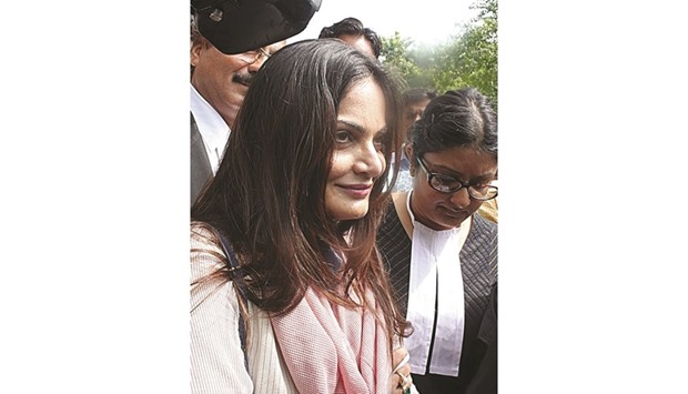 Salman Khanu2019s sister Alvira leaves the Rajasthan High Court after the judge acquitted the actor in Jodhpur yesterday.