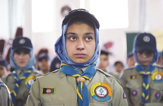 Afghan Scouts attend a class at Scouts training centre in Kabul.
