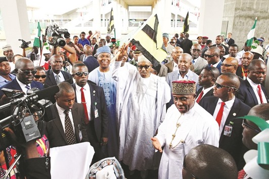 Nigeriau2019s President Muhammadu Buhari flagging off the newly commissioned fast train service from Abuja-Kaduna in Abuja yesterday.