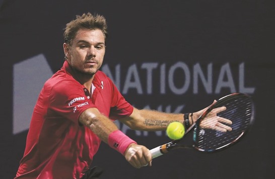 Stan Wawrinka of Switzerland during his second-round match against Mikhail Youzhny of Russia at the Rogers Cup in Toronto. Wawrinka won 7-6 (7/3), 7-6 (10/8). (AFP)