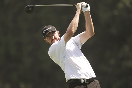 Jimmy Walker of the United States plays his shot from the sixth tee during the first round of the 2016 PGA Championship at Baltusrol Golf Club in Springfield, New Jersey.