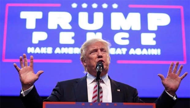 Republican nominee Donald Trump speaks at a campaign rally in Toledo, Ohio.