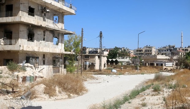 A view shows what is believed to be the road that civilians would have to use to access one of the safe exit points opened for civilians wishing to leave rebel-held areas, in Aleppo's Bustan al-Qasr, Syria. Reuters