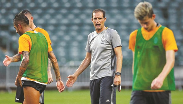 Juventus manager Massimiliano Allegri during a training session.