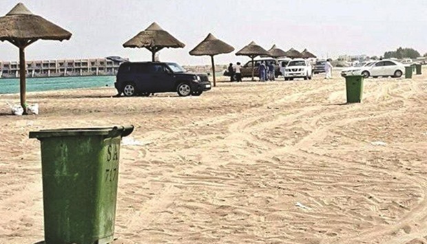 litter bins distributed across beaches