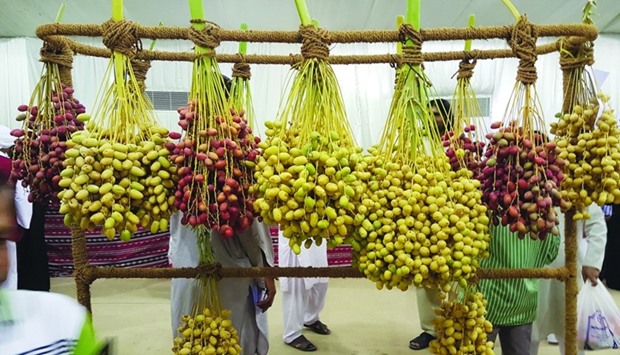 The festival showcases some of the popular varieties of dates produced by local farms.