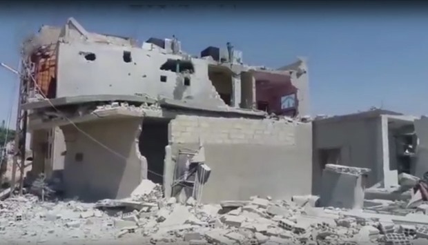 A building destroyed in Jayrud bombing