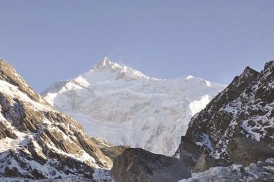 A Government of Sikkim handout photo of Mt. Khangchendzonga (also called Mt. Kanchenjunga).