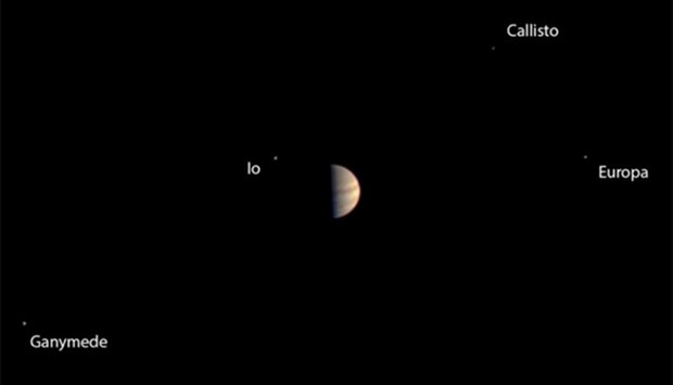 The view taken by the JunoCam instrument on NASA's Juno spacecraft