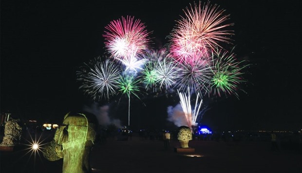 The dazzling fireworks display.