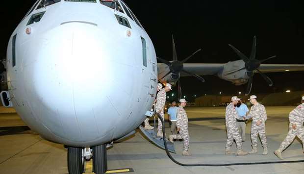 The troops on their arrival in Doha.