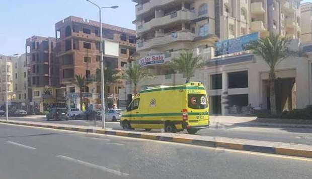 An ambulance reaching the resort after the atatck.