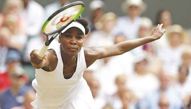 File picture of US player Venus Williams in action during her Wimbledon semi-final against Britainu2019s Johanna Konta at the The All England Lawn Tennis Club.
