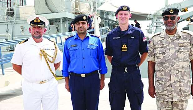 Personnel of the Qatari Emiri Navy and the British Royal Navy in Doha