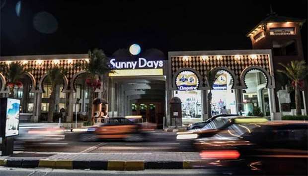 The Sunny Days El Palacio hotel is seen early on Saturday in Hurghada, Egypt, after two foreign women were killed and four others wounded the previous day at the Red Sea beach resort.