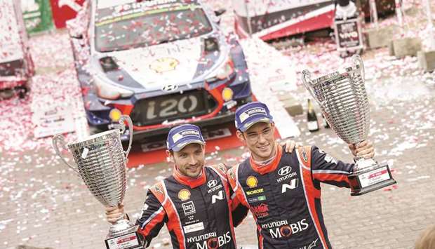 Thierry Neuvilleu2019s win represents the sixth overall WRC victory for Hyundai Motorsport since 2014