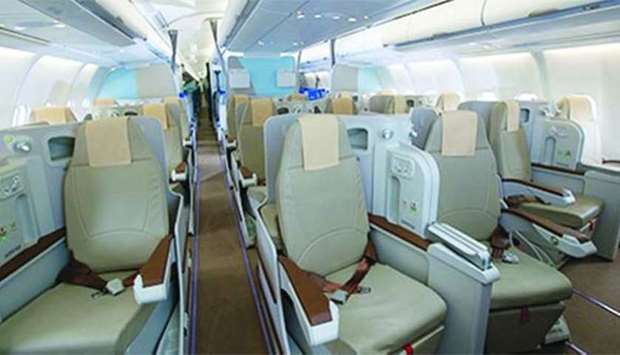 PAL's reconfigured A330-300 features 18 business class seats.
