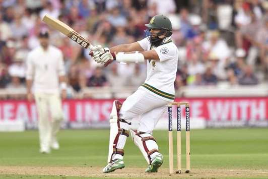 South Africau2019s Hashim Amla plays a shot on third day of the second Test against England at Trent Bridge cricket ground in Nottingham, England, yesterday. (AFP)