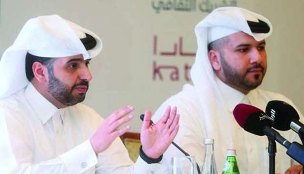 QDB CEO Abdulaziz bin Nasser al-Khalifa answering media queries during the launch of the first Qatar Entrepreneurship Award 2017. PICTURE: Jayan Orma