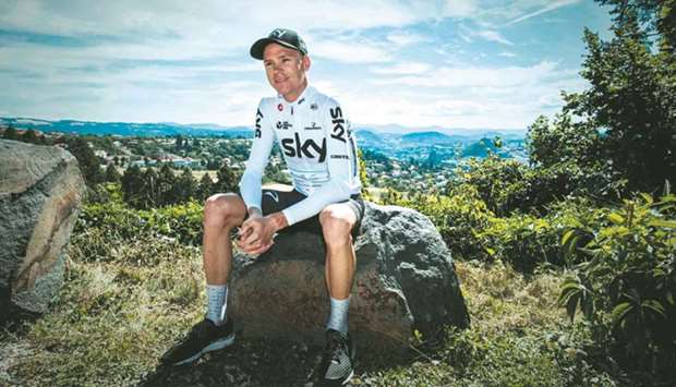 Team Sky rider Christopher Froome poses before a training session during the 104th edition of the Tour de France in Le Puy-en-Velay, France, yesterday. (AFP)