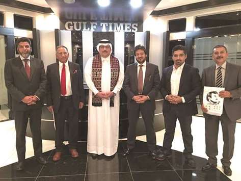 Gulf Times Editor-in-Chief Faisal Abdulhameed al-Mudahka with the representatives of the Pakistani community.