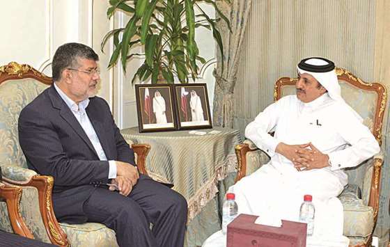 Sheikh Khalifa and Taj discuss Qatar-Iran economic and trade relations.