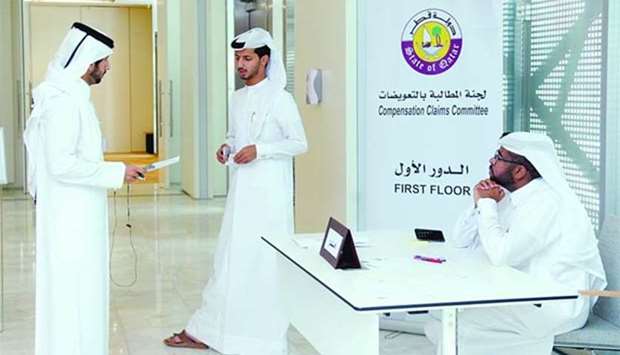 The Compensation Claims Committee office in Doha.