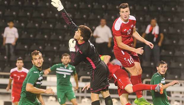 Action during the AFC U23 Championship qualifying match between Syria and Turkmenistan yesterday.